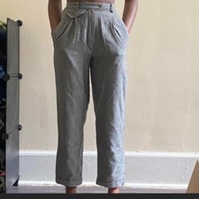 Grey Vintage Ralph Lauren Wool Straight Leg Trousers