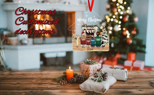 Personalisierter Familienschmuck, Familien- und Haustierschmuck, Weihnachten Andenken Ornament - Bild 6 von 11