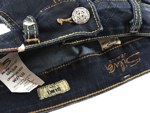 Silberne Jeans Schnalle mittlerer Rise Suki dunkel Denim Stretch Jeans Cutoff Shorts 28 x 9 - Bild 5 von 5
