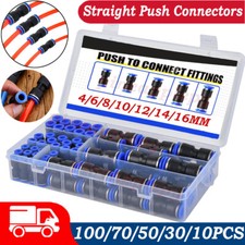 100PCS Quick Release Pneumatic Connectors Air Line Hose Fittings Connect 4-16mm