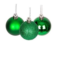 9 Dark Green Christmas Baubles Shatterproof Shiny Finish 5cm - Festive Decor Set