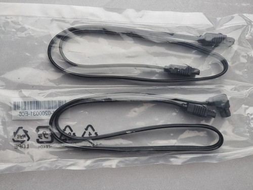 2x GENUINE MSI - SATA CABLES - Hard Drive Right Angle Black 6gb/s SHUOWEI