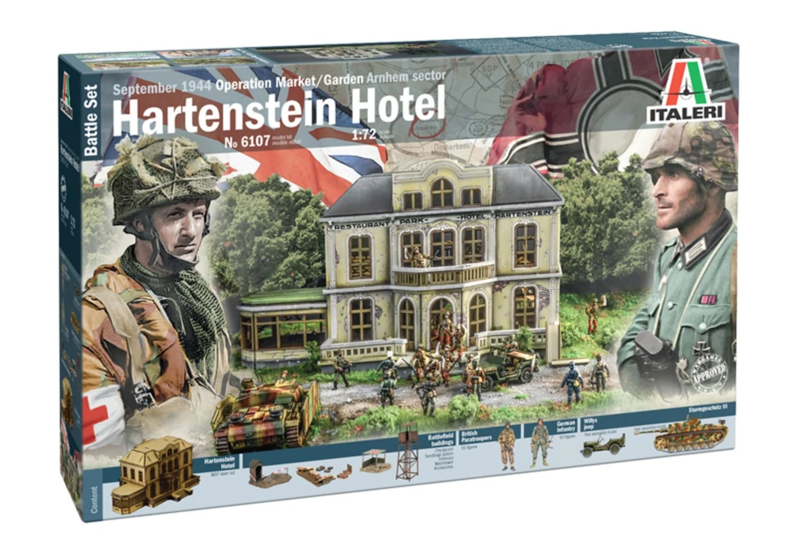 September 1944 Operation Market Garden Haertesstein Hotel Plastic Kit 1:72 Model