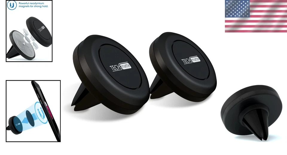 Universal Air Vent Magnetic Phone Holder - 2-Pack for Seamless Navigation - Image 2 of 4