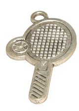 Tennis Racket And Ball Sports Charm  Tibetan Silver  J1243