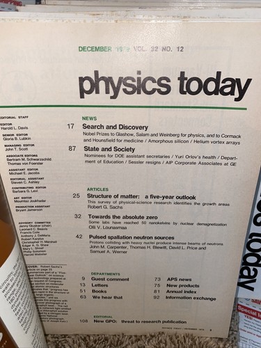 Physics Today 1979 Magazine Full Year 12 Issues 1979 32 - Picture 5 of 21