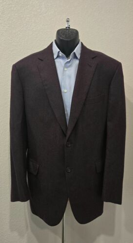 Brioni Burgandy/Black 100% Cashmere Single Breast 2 Button Blazer Jacket 48 R - Picture 2 of 10