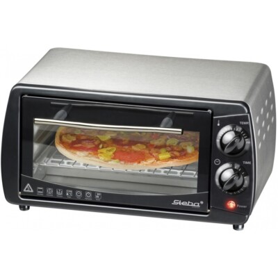 Steba KB 9.2 Mini-Backofen schwarz/edelstahl Doppel-Glastür 800W Timer 9 Liter