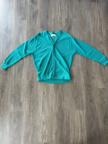 Vintage 70er Jahre The Fox Collection Strickjacke Herren Made in USA grün Gr. L