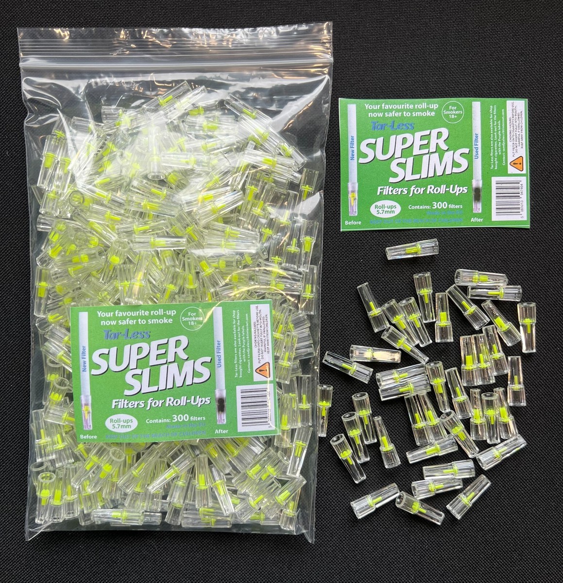 Tar-Less SUPER SLIM Filters 5.7mm for ROLL UP cigs - (600 filters) - OFFER  £24!!