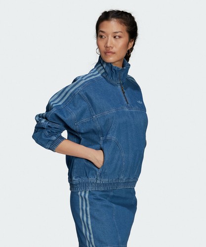 Adidas Adicolor Denim Cropped Track Top 