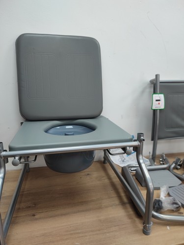 NRS Healthcare Wheeled Commode/Over Toilet Chair Padded Seat and Backrest S30063 - Picture 3 of 4