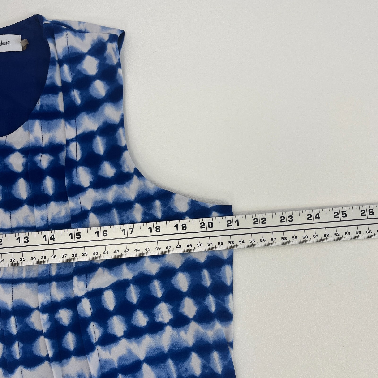 Calvin Klein Women 14 Blue Tie Dye Dress Beach Resort Cruise Pockets thumbnail 10