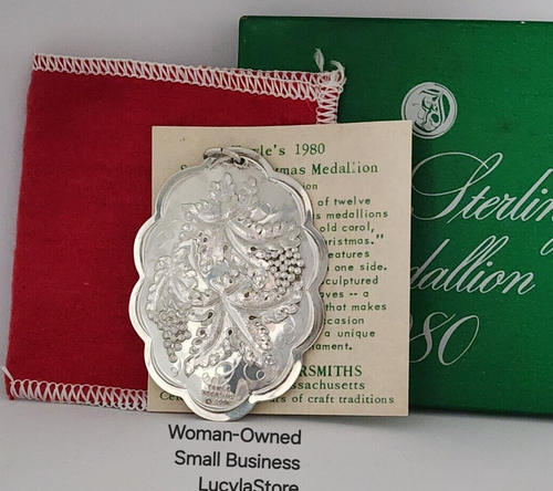 Vintage 1980 Towle STERLING Pendant Christmas Ornament w/ Box 10 Lords A*Leaping - Picture 9 of 19