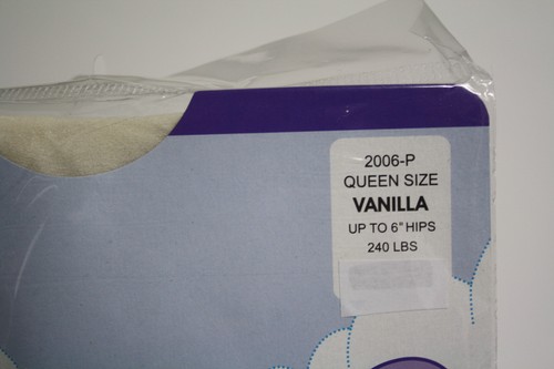 One Pr Angel Skin Opaque Womens Queen Size Pantyhose Vanilla Ivory Sheer Toe - Picture 2 of 2