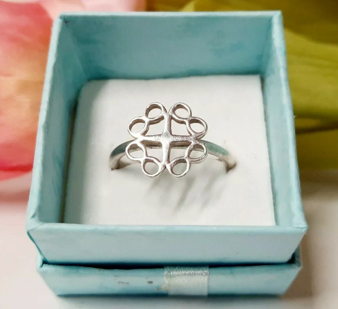 925 Silver Celtic Knot Style Ring UK