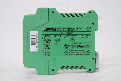 Phoenix Contact MINI-PS-100-240AC/5DC/3 DIN rail Mount Power Supply 5V 3A - Picture 3 of 8