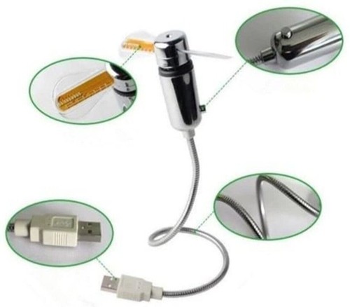 Mini USB Clock Fan, Flexible Gooseneck Display for PC Laptop Notebook Desktops - Picture 5 of 6