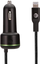 AT&T Car Charger 40W with USB-C Port & iPhone Cable Black