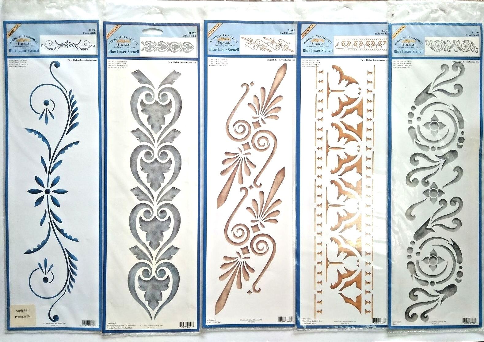 American gift Sale Traditional Blue Laser Stencils A Cut 5
