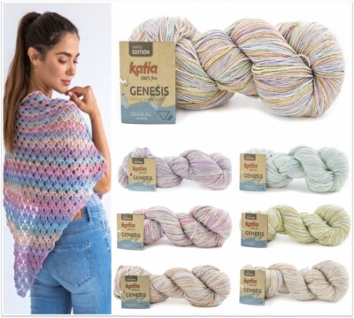 150g Katia Genesis Farbverlaufsgarn Wolle zum stricken häkeln GP 119,67 /1kg