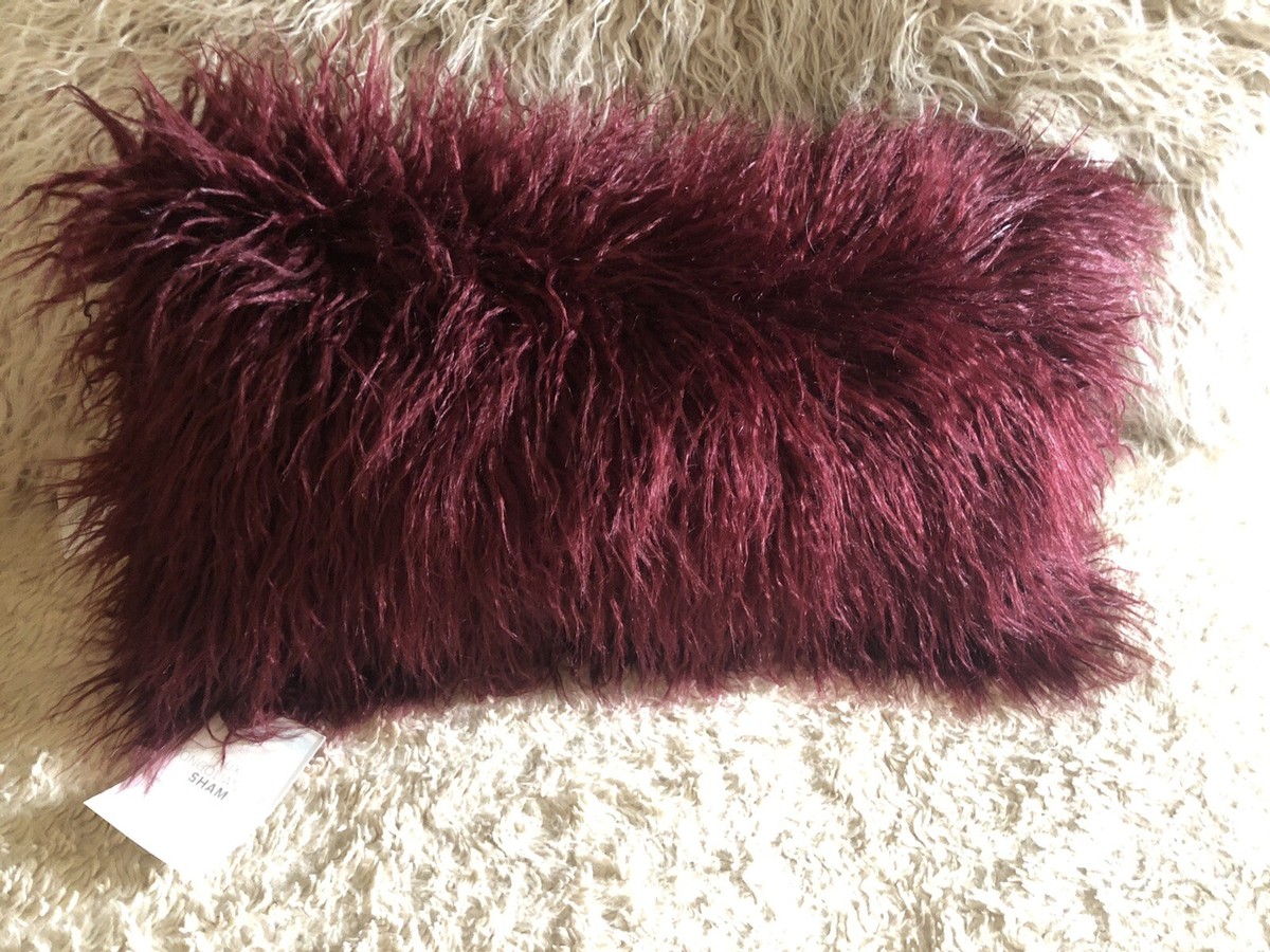 Burgundy Mongolian Faux Fur Pillows Pottery Barn Mongolian Faux