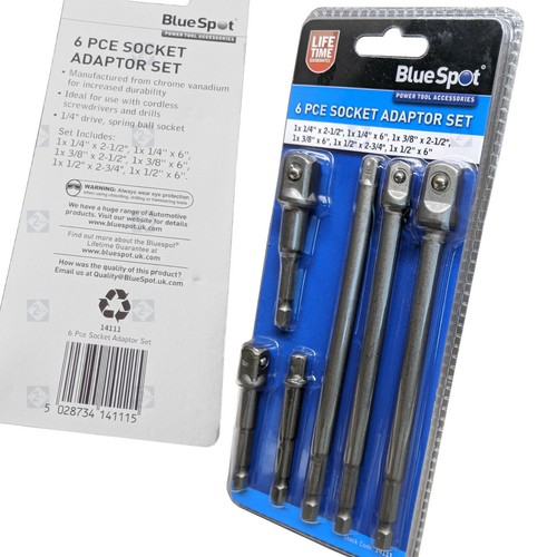 BlueSpot Impact Driver to Socket Adaptor 1/4" HEX Drive to 1/4" 3/8" 1/2" Square - Picture 5 of 7