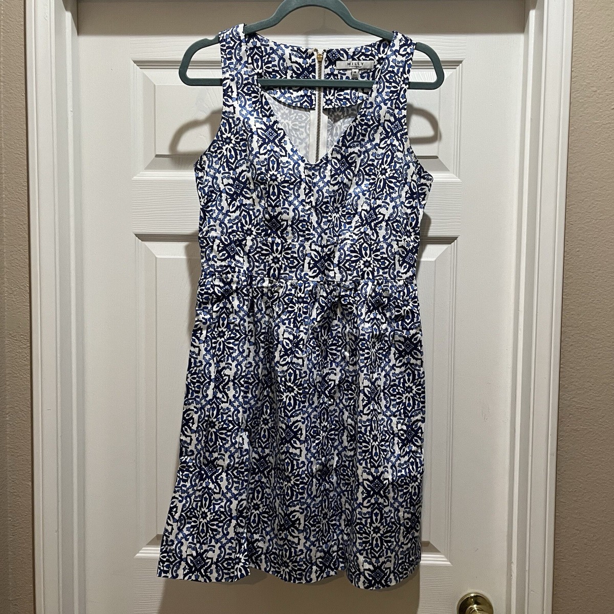 chinese dress ladies Amanda Floral Linen Short in Blue/White