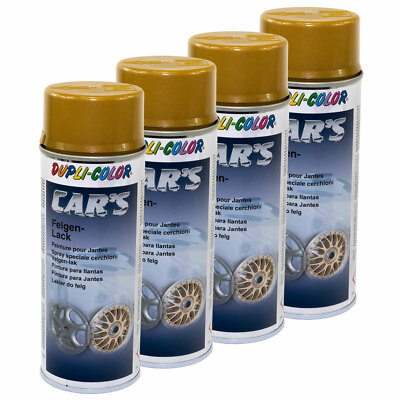 Lack Felgenlack 4 X 400 ml Felgenspray Spray Dupli Color gold Felge Felgengold