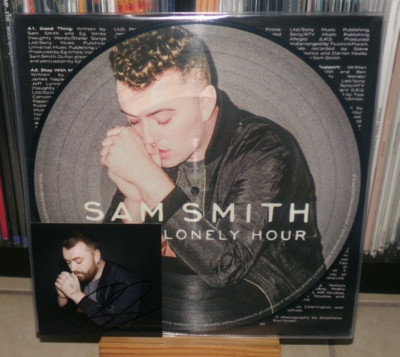 SAM SMITH IN THE LONELY HOUR 10TH ANNIVERSAY PIC DISC & SIGNED CARD STAY WITH ME