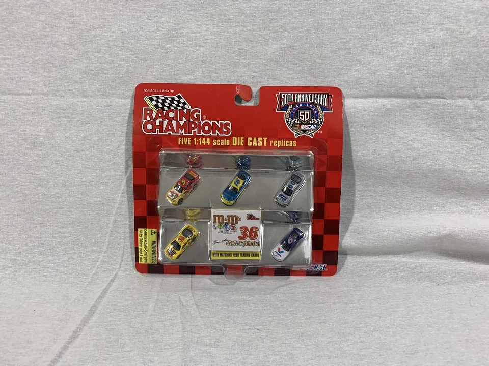 Coches Nascar 1998 fundidos a presión 50 aniversario 1/144 con tarjetas coleccionables en paquete Foto 2 de 3