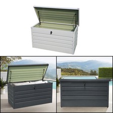 200/350/600L Outdoor Metal Storage Box Garden Lockable Utility Chest Container y