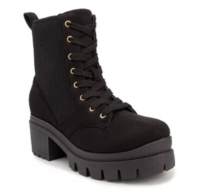 Sugar Women’s Size 11M CONTROL Lug Sole Lace-Up/Zip Combat Boots BLACK ...
