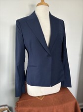 THEORY Brince B Navy Blue Light Wool Blend Blazer Size 10