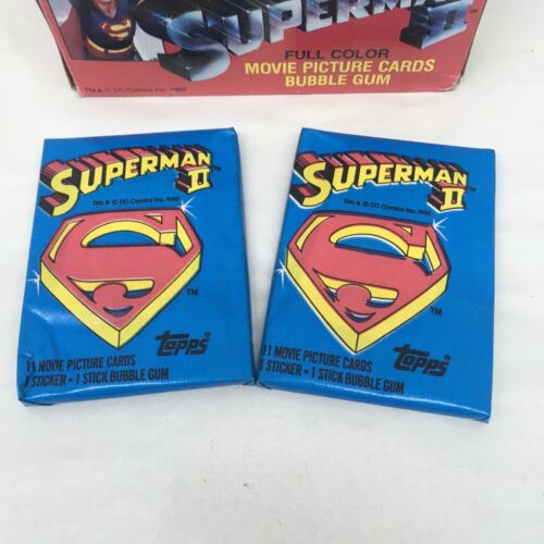 Vintage Two Sealed Wax PACKS OF 1980 TOPPS Superman 2 II Trading Cards - Picture 2 of 4