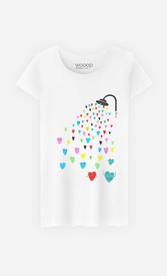 Damen T-Shirt Kurzarm Farbe weiß, LOVE SHOWER