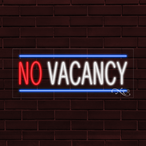 BRAND NEW "NO VACANCY" w/BORDER 30x12X1 INCH LED FLEX INDOOR SIGN 30267 - Picture 1 of 1