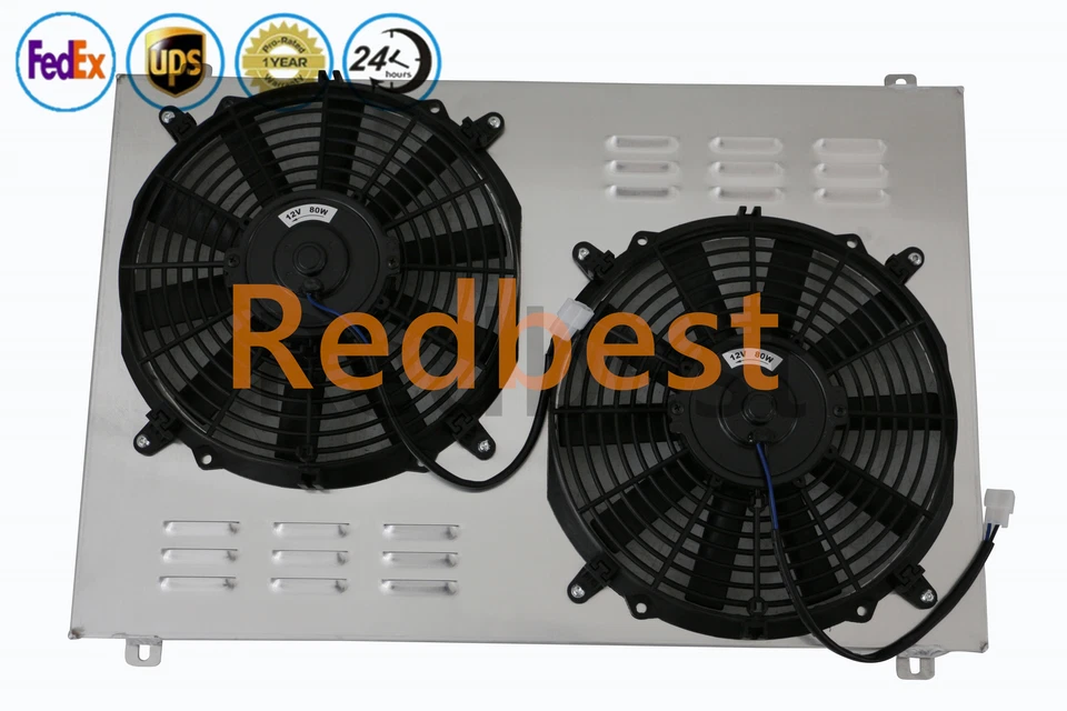 4 Row Aluminum Radiator Shroud Fan For 1970-1981 Chevy Camaro 78-87 Monte Carlo - Image 2 of 4