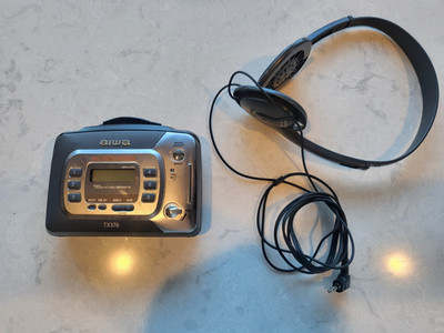 AIWA TX376 AM/FM Cassette Player with head set.  Tested. READ!!!