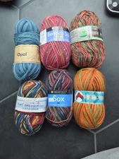 Set Of 6 Self Striping Sock Yarn: Opal, Berroco, Schoeller & Stahl 