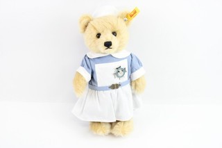 Steiff The Bear Who Cares NHS Nurse Teddy Bear Mohair EAN 690471 28cm