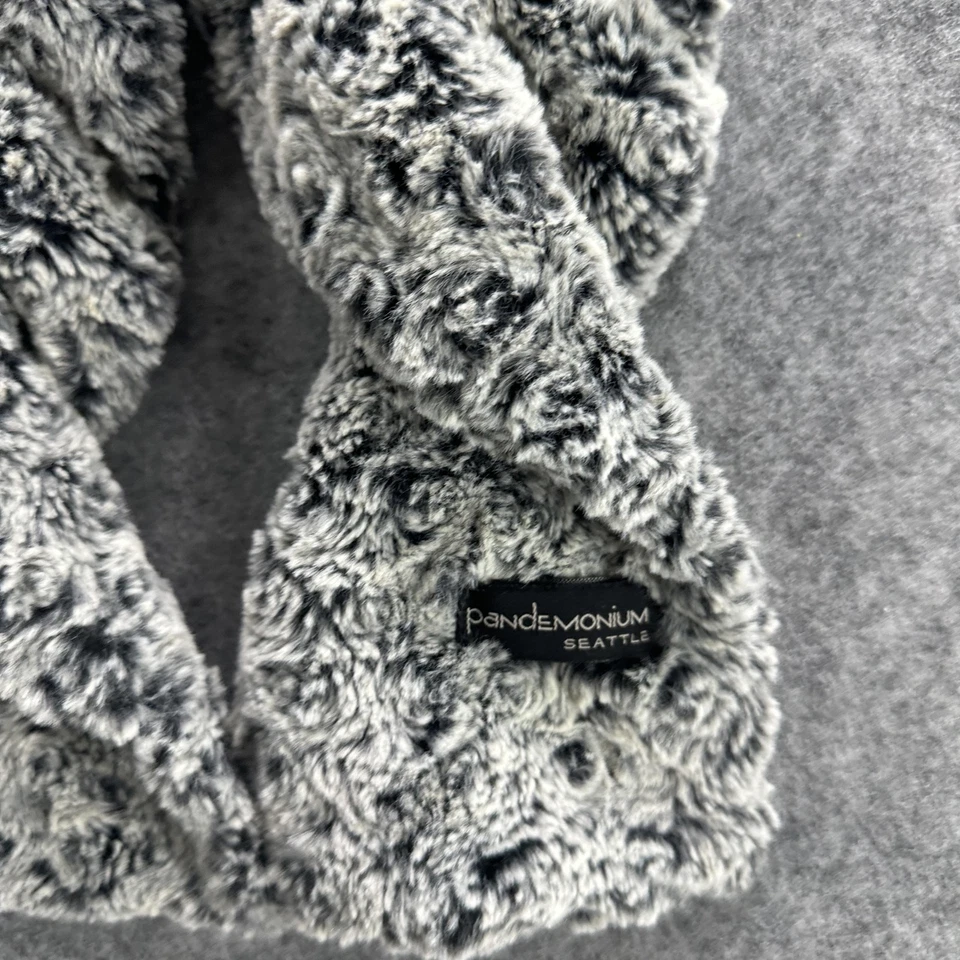Pandemonium Seattle Scarf Womens Soft Faux Fur Swirl Textured 62in Made in USA - Image 3 of 4