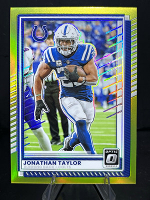 Panini 2025 Donruss Optic Jonathan Taylor #49 Neon Yellow Prizm /15 Colts
