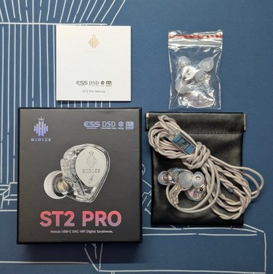 Hidizs ST2 Pro Nebula USB-C HIFI Earbuds Wired 10mm Drivers DAC Chip In-Line Mic