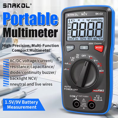SNAKOL DIGITAL MULTIMETER SPANNUNGSWIDERSTAND MESSGERÄT LCD SPANNUNGSSTROMDETEKTOR