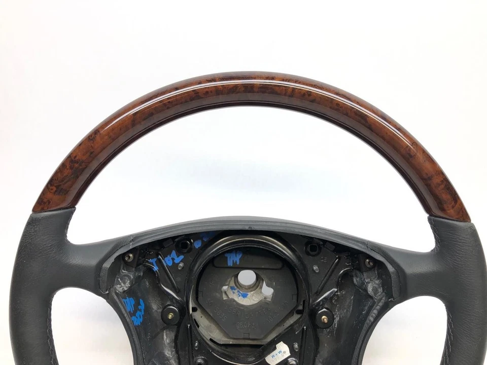 2000 - 2006 Mercedes-Benz CL500 Steering Wheel Four Spoke Woodgrain Leather OEM - Image 2 of 4