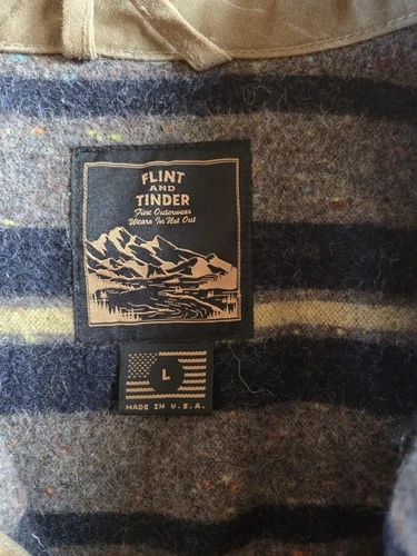 Flint And Tinder Wool Lined Waxed Trucker Jacket Size L image 2