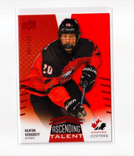 KEATON VERHOEFF '25 Upper Deck Team Canada ASCENDING TALENT RED card #'d /125