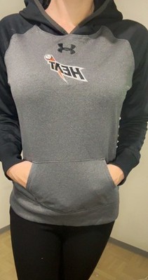 Under Armour Damen Kapuzenpullover Hoodie Fleece Grau/Schwarz Gr. S Logo