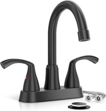 Matte Black Bathroom Sink Faucet, 4 Inch Centerset 2 or 3 Holes Modern Vanity Fa
